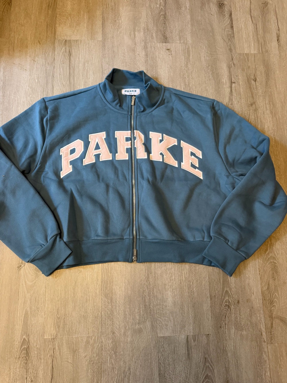 Parke Zip Up Varsity Mockneck Sz S/M Mulled NWT